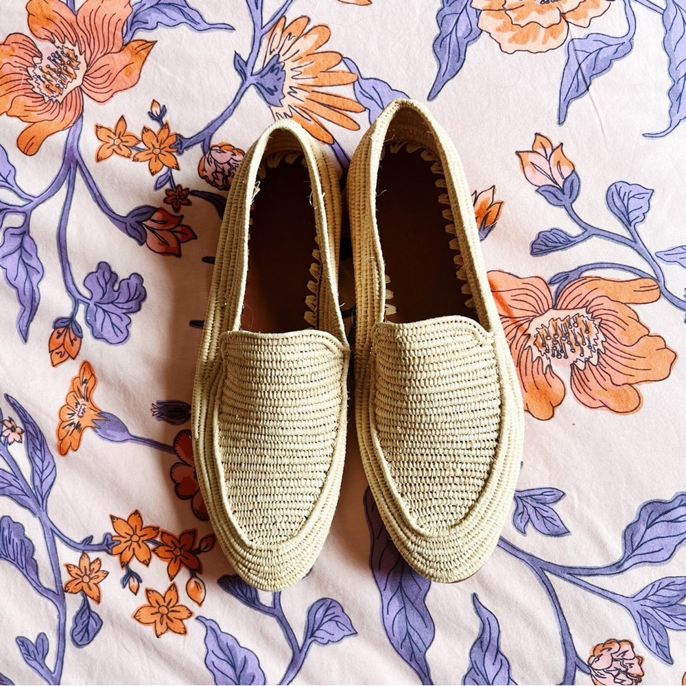 Handmade Raffia Loafers Size 39 (8.5)